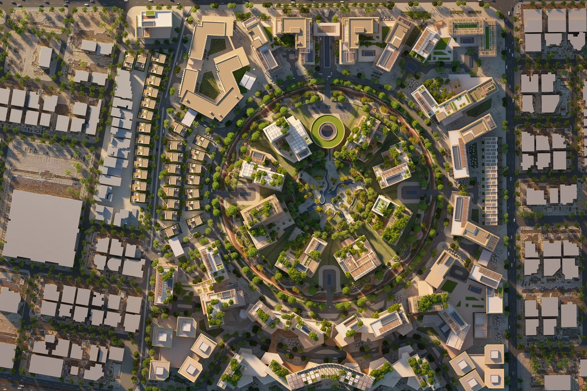 Top view render of the Enar project in Riyadh