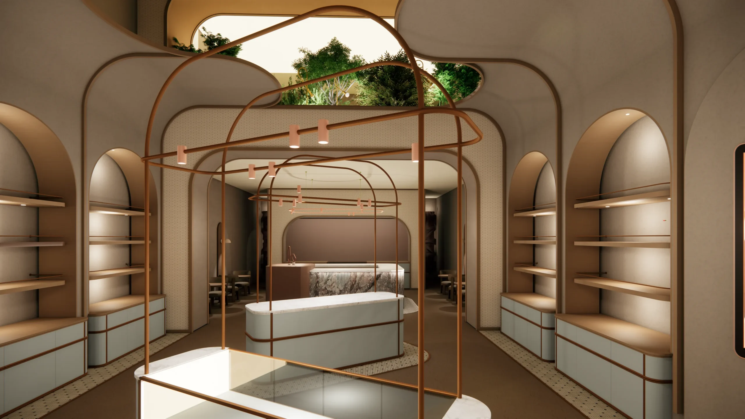 A render focusing on the stand lighting in Chocomize